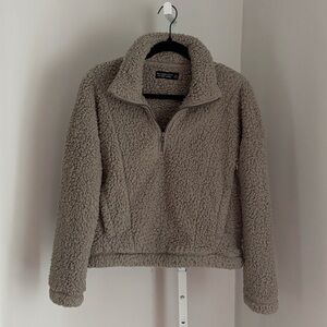 Abercrombie & Fitch Soft AF Sherpa Quarter Zip Faux Sherpa Fleece Jacket Size XS